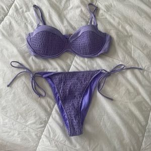 L space purple sparkly bikini